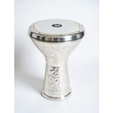 Get Store Vatan 5 Numara El Yapımı Hand Made Alüminyum Darbuka, Gümüş, Özel Tasarım, Alyan ve Taşıma Kılıfı Dahil