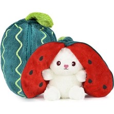 Get Store Pelüş Çilek Tavşan,fermuarlı Meyve Çantasında Nakışlı,40 Cm,pembe, Kırmızı, Karpuz, Ananas, Havuç Model Seçenekleri,paskalya,çilek Tavşan (Karpuz)