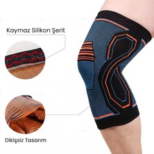 Alazpay Esnek ve Sıkmayan Dikişsiz Antrenman Dizliği - Kaymaz Silikonlu Ortopedik Fitness, Voleybol, Basketbol Spor Dizlik (1 Adet)