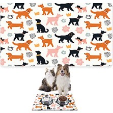 Get Store Monnhein  ve Su Evcil Hayvan Beslenme Matı, Kolay Temizlenen Emici Su Geçirmez Kumaş, Küçük Orta Boy ve Büyük Kedi ve Köpekler Için Dayanıklı Köpek Kedi Paspas (40X60, Beyaz Renkli Dog)