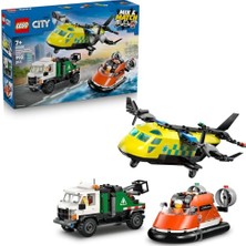 Get Store LEGO City Uçak, Servis Kamyonu ve Hoverkraft Karışımı 60505 – 7 Yaş Üzeri Çocuklar Için Servis Şoförü, Sahil Güvenlik, Sağlık Görevlileri Minifigürü Içeren Oyuncak Yapım Seti, Hediye Fikri (990 Parça)