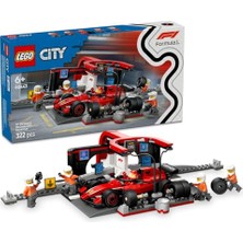 Get Store LEGO City Ferrari Arabalı F1 Pit Stop ve Pit Ekibi 60443-6 Yaş ve Üzeri Çocuklar Için Yarış Arabası Içeren Yaratıcı Oyuncak Yapım Seti, Doğum Günü Hediyesi (322 Parça)