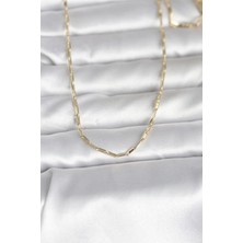 Skygo cm 14K Gold Renk Ince Ataç Zincir Model 60 cm Kadın Kolye