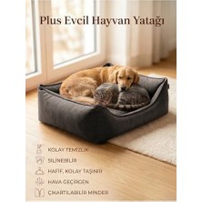 Get Store Plus Silinebilir Kedi Köpek Yatağı, Koltuk Kumaşı, Yıkanabilir, Gri, Large