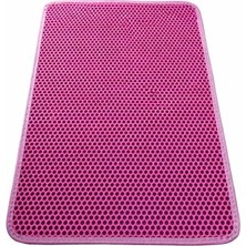 Get Store Elekli Kedi Tuvalet Önü Paspası Kedi Kumu Paspası - 60X42CM Sert Plastik (Pembe)