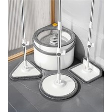 Get Store Yeni Tasarım Otomatik 360° Döner Mop ve Temizlik Seti, 3 Başlıklı Paspas Mop