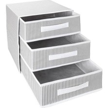 Get Store Orret Home Dolap Içi Kumaş Kaplamalı Mini Çekmece Organizer, Çekmeceli Dolap Içi Düzenleyici, Iç Çamaşırı Çorap Tekstil Organizer Kutusu (3 Çekmeceli)