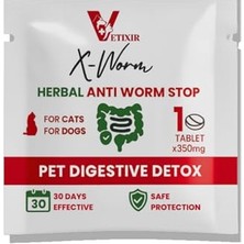 Get Store Bitkisel Kedi ve Köpek Iç Parazit Tableti X-Worm Herbal Anti-Worm Tablet