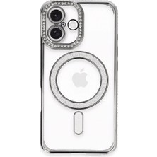 SBN - Store Apple Iphone 16 Plus Kılıf Joke Simli Magneticsafe Kılıf - Gri