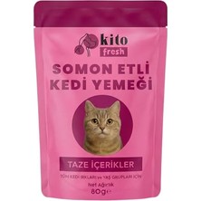 Get Store Kito Fresh Somonlu Kedi YEMEĞI%100 Taze Içerikli  80 G
