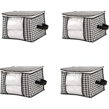 Aesco 4 Adet Pencereli Çok Amaçlı Dolap Düzenleyici - Siyah