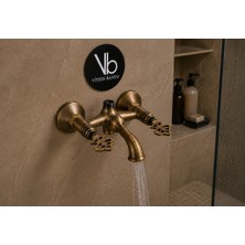 Vitrinbanyo Osmanlı Antik Duvar Tipi Banyo Bataryası – Çift Açma Kolu – Pirinç Gövde Vintage Tasarım