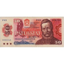Banknoting Çekoslovakya 50 Koruna 1987 Çok Çok Temiz+