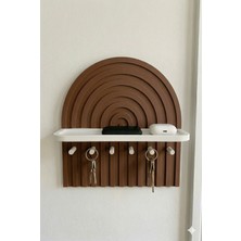 Modern Dekoratif Raflı Duvara Asmalı ANAHTARLIK(22X22 Cm, Yapışkanlı) | Bohem Stil Minimalist Organizer Raf | Şık Ev & Ofis Duvar Dekoru