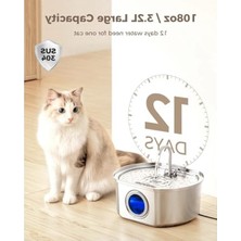 Aesco 3.2 Litre Kapasiteli Kedi Su Pınarı, 3 Kademeli Filtrasyon Sistemi