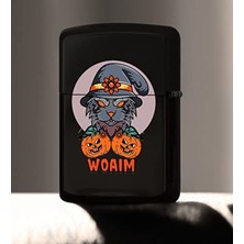 Aesco Renkli Baskılı Halloween Tasarımlı Metal Çakmak