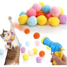 Aesco Renkli Peluş Toplar ile 20 Adet Kedi Aktivite Oyunu Seti