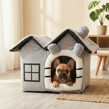 Aesco Minderli Peluş Kedi Evi - Taşınabilir Küçük Irk Için Yuva