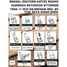 Aesco 11 Parça Aile Dikiş Makinesi Ayak Seti, Singer Janome ile Uyumlu