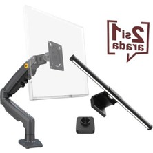 Aesco North Bayou Desk Pro Bundle – Nb F80 2026 Versiyon Ergonomik Monitör Standı + Ergoflex EF-354 Uzaktan Kumandalı Monitör Işık Çubuğu