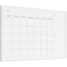 Get Store Marka Manyetik Tahta Folyosu, Duvar Tahtası, Tebeşir Tahtası, 50,8 x 76,2 Cm, Beyaz Ahşap Çerçeveli Takvim, Kuru Silinebilir