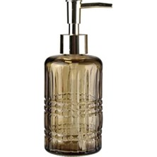 Aesco Yıldız Desenli Kahverengi Cam Sıvı Sabunluk – 300ML