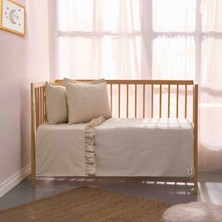 Sall Home Sallhome Bej Waffle Dokulu Fırfır Detaylı Bebek Pike Takımı