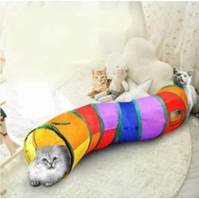 Aesco Gökkuşağı Renkli Kedi Oyun Tüneli, Kıvrımlı Model