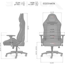 Aesco Xdrive Atak Profesyonel Oyuncu Koltuğu Gri/siyah 3D Ayarlanabilir Kolçaklar Çift Mekanizma Sistemi