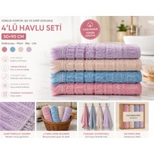 Vivesta Home 4'lü El ve Yüz Havlusu Seti 50X90 cm Pamuklu Yumuşak Dokulu Yüksek Su Emici Günlük Kullanım Premium Kalite