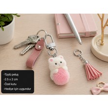 Herşey Nota Mimi Peluş Kedi Charm Anahtarlık – Sevimli Mini Çanta Aksesuarı Hediye