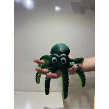 Setra Teknoloji Setra 3D Studio Setra 3D Hareketli Mafsallı Dev Ahtapot - 17.5 cm Büyük Boy - Yeşil Renk Antistres Figü