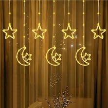 Aesco Su Geçirmez 3 Metre LED Işıklı Ay ve Yıldız Dekoratif Işık Zinciri