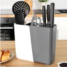 Aesco Ayarlanabilir Sürgülü Kaşıklık ve Bıçaklık Organizer, 2-3 Bölmeli, Gri