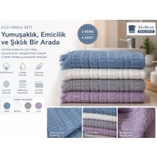 Vivesta Home 4'lü El ve Yüz Havlusu Seti 50X90 cm Pamuklu Yumuşak Dokulu Yüksek Su Emici Günlük Kullanım Premium Kalite
