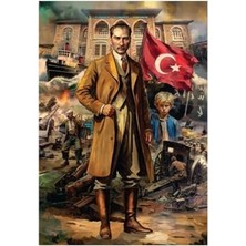 Aesco 260 Parça Atatürk Temalı Eğitici Puzzle, Zihin Geliştirici Oyun