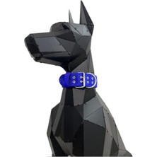 Aesco L Beden Lacivert Yumuşak Dokulu Büyük Irk Köpek Tasması
