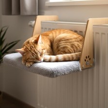 Aesco Geniş Tasarımlı Peluş Kalorifer Yatağı - Kedi ve Köpekler Için (Gri)