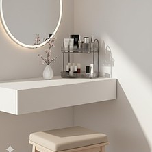 Aesco Duman Gri Renkli Banyo Düzenleyici Organizer Raf