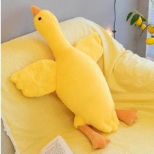 Aesco 75 cm Uçan Kaz Şeklinde Sevimli Peluş Uyku Yastığı, Sarı Renk Seçeneğiyle