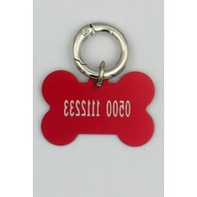 Aesco Kişiye Özel Metal Köpek Isimli Künyeler, Paslanmaz ve Kararmaz, Kırmızı