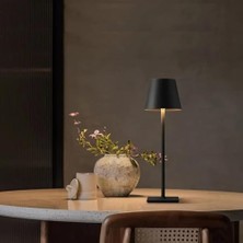 Get Store Istanbul Siyah Şarjlı Masa Lambası Dimmerli 3 Renk Işıklı Dokunmatik Cata Dekoratif Abajur Cafe Restoran Sunum Yemek Masası Üstü Lambası Siyah Metal          [enerji Sınıfı A]