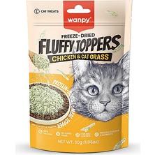 Wanpy Dondurularak Kurutulmuş Fluffy Toppers – Tavuk & Kedi Otu - 30G