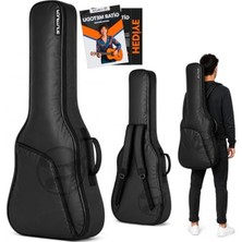 Aesco Kalın Taşıma Çantası, Siyah Akustik Gitar Kılıfı, Eğitim Metodu Hediyeli