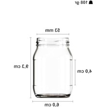Aesco Şeffaf Cam Kavanoz Seti, 6 Adet Metal Kapaklı 190 ml