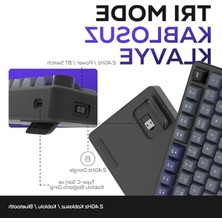 Aesco Rgb Aydınlatmalı Membran Gaming Klavye, Kablosuz/bluetooth Destekli