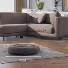 Aesco Yumuşak Peluş Kedi ve Köpek Yatağı, Beyaz ve Antrasit Renk Seçenekleri