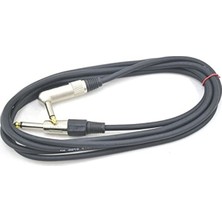 Aesco MGC3L Bk Gitar Kablosu 3 Metre L Uçlu Çivi Siyah Enstrüman Kablosu