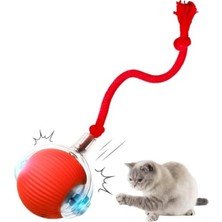 Aesco Otomatik Yuvarlanan Interaktif Kedi Oyuncağı, USB Şarjlı, LED Işıklı