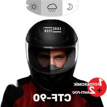 Aesco Anti-Buğu Fonksiyonu ile Motosiklet Kaskı Vizörü - Fotokromik Film, Kolay Montaj